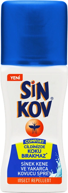 Sinkov Comfort Sinek, Kene ve Yakarca Kovucu Sprey — gerçek ürün fotoğrafı, transparan dekupe